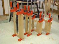 Base frames waiting for glued to cure