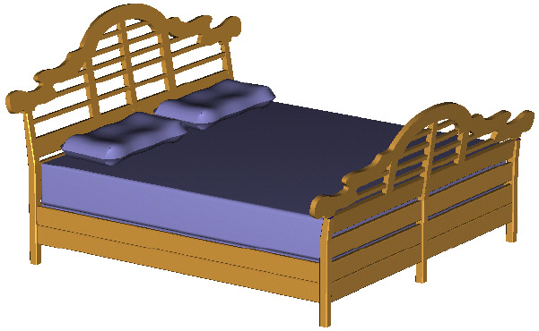 Easy Bed Drawing King size bed -- perspective