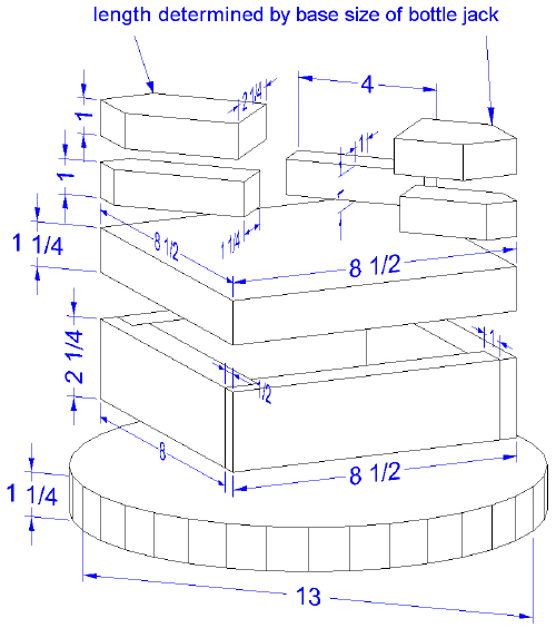 apple cider press -- press board assembly details