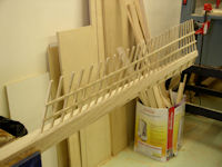 Lattice work before gluing top front seam slat