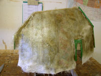 1st coat of fibreglass (cap right)