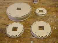 Gear wheels ready for teeth mounting