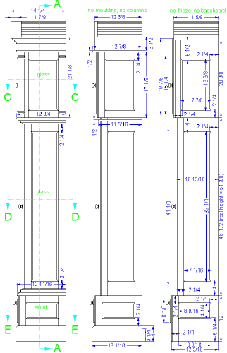 grandfather clock - case side view