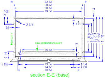 grandfather clock - case top section E-E