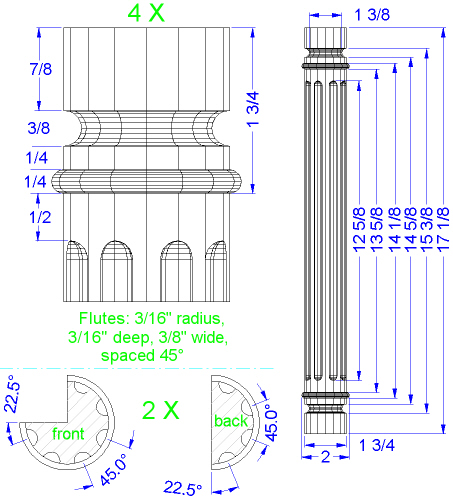 grandfather clock - column details