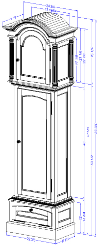 grandfather clock - full case view