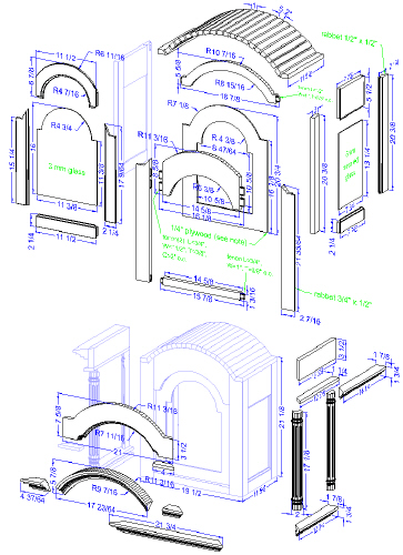 grandfather clock - hood construction