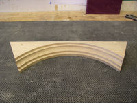 Top moulding trimmed at 63.5° to fit other mouldings