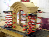 Columns glued and clamped