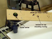 Setup router for frieze and top moulding