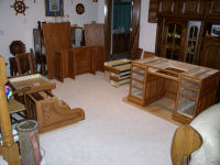 roll top desk -- stained and varnished components